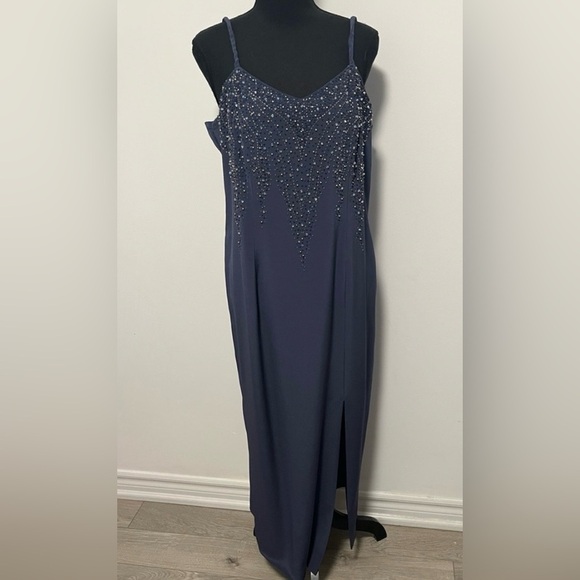Obsessions Couture Dresses & Skirts - Obsessions Couture Navy Beaded Evening Dress w/Shawl | Made in Canada